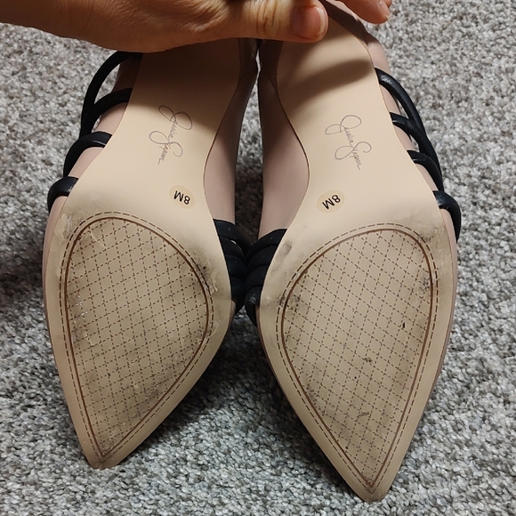 Jessica Simpson Nude and Black Strappy Heels - Picture 3 of 6